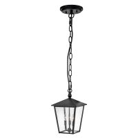 Thorpe Triple Bulb Hanging Chain Lantern in Midnight Black