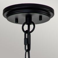 Thorpe Triple Bulb Hanging Chain Lantern in Midnight Black Ceiling Mount