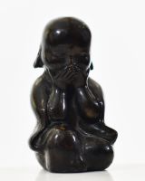 Three Graces of Zen in Cast Brass Set of Three speak no evil pose