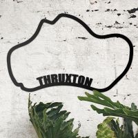 Thruxton Race Track on Display on a Rustic White Wall