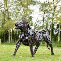 Tiger Recycled Metal Parts Sculpture in USe Outdoors Tiger Recycled Metal Parts Sculpture in USe Outdoors