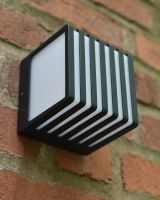 Close up of aluminium detailing on garden wall light