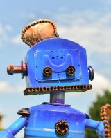 Recycled Toaster Robot Head close up