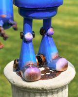 Recycled Toaster Robot Legs close up