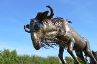 "Buckenall" Sculpture of Leaping Whitetail Wildebeests