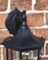 Cast Aluminium Black Curved Roof on Wall Lantern 