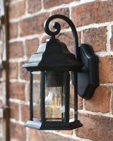 Traditional Black Aluminium Ornate Top Fix Wall Lantern