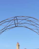 Close-up of the Rustic Laqcered Finish on the "Alauna" Rose Arch