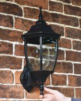 Scale Shot of Traditional "Acorn" Black Aluminium Victorian Wall Lantern