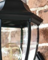 Close-Up of Traditional "Acorn" Black Aluminium Victorian Wall Lantern
