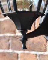 Close-Up of Connecting Bracket for Traditional "Acorn" Black Aluminium Victorian Wall Lantern
