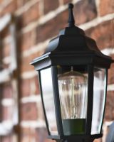 Close-Up of Traditional "Pointed" Black Aluminium Victorian Wall Lantern