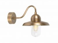 "Orchid" Traditional Antique Brass Swan Neck Wall Lantern