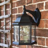 Traditional Black "Hexagonal" Victorian Top-Fix Wall Lantern - 36cm x 25cm Traditional Black "Hexagonal" Victorian Top-Fix Wall Lantern - 36cm x 25cm