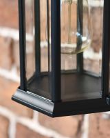Close-Up of Lantern for Traditional Black "Hexagonal" Victorian Top-Fix Wall Lantern - 36cm Close-Up of Lantern for Traditional Black "Hexagonal" Victorian Top-Fix Wall Lantern - 36cm