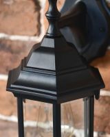 Close-Up of Traditional Black "Hexagonal" Victorian Top-Fix Wall Lantern - 36cm Close-Up of Traditional Black "Hexagonal" Victorian Top-Fix Wall Lantern - 36cm
