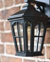 Traditional Black "Quest" Victorian Top-Fix Wall Lantern in SItu Traditional Black "Quest" Victorian Top-Fix Wall Lantern in SItu