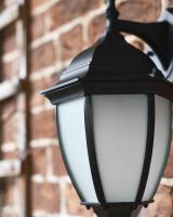 Close-Up of Traditional Black "Winter Frost" Aluminium Victorian Top Fix Wall Lantern - 36cm Close-Up of Traditional Black "Winter Frost" Aluminium Victorian Top Fix Wall Lantern - 36cm