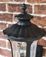 Close-up of Traditional Black Aluminium Ornate Victorian Lantern - 54cm