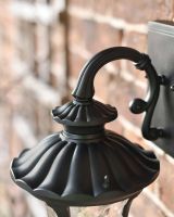 Close-Up of Lid for Traditional Black Aluminium Ornate Victorian Top Fix Wall Lantern - 37cm