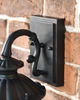 Close-Up of Backplate for Traditional Black Aluminium Ornate Victorian Top Fix Wall Lantern - 37cm