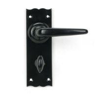 Traditional Black Bathroom Mortice Lock Door Handle Set