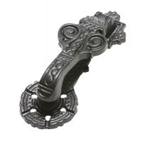 Traditional Black Cast Iron Ornate Patterned Door Knocker Traditional Black Cast Iron Ornate Patterned Door Knocker