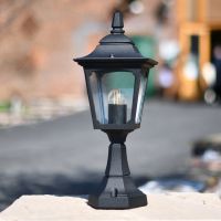 "Moorside" Traditional Black Entrance Pillar Lantern