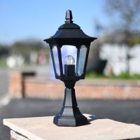 "Moorside" Traditional Black Entrance Pillar Lantern