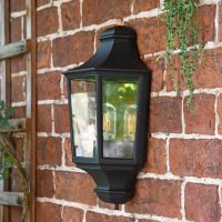 Side View of the Traditional Black Flush Half Wall Lantern Side View of the Traditional Black Flush Half Wall Lantern