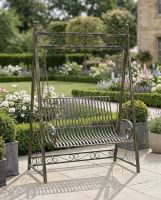 Traditional Black & Gold Garden Swing Seat Digital Illustration