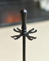 Close Up Of Traditional Black Single Twist Companion Set Stand