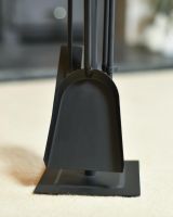 Close Up OF Traditional Black Slim Three Piece Companion Set Shovel