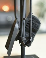 Close Up Of Traditional Black Slim Three Piece Companion Set Tongs