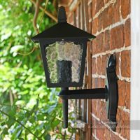 Traditional Four Sided Bottom Fix Black Wall Lantern