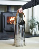 Scale Shot Of Traditional "Bromley" Coal Hod With Leather Handle