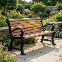 Traditional Cast-Aluminium "Denford" Park Bench Digital Illustration Traditional Cast-Aluminium "Denford" Park Bench Digital Illustration