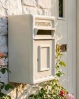 Traditional Cream & Gold Wall Mounted Post Box digital illustration