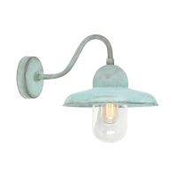 "Orchid" Traditional Verdigris Swan Neck Wall Lantern 