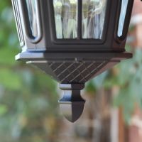 Close-Up of Finial on Exterior Wall Light Close-Up of Finial on Exterior Wall Light