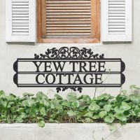Traditional Foliage House Name Sign in Situ Underneath a Window