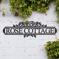 Ornate Foliage House Name Sign Displaying the House Name