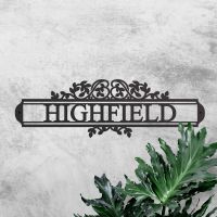 Traditional Foliage House Name Sign Finished in Black