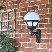 Traditional Globe Outside Wall Light in Use on a House