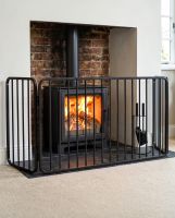 Traditional Large Black Nursery Fire Guard in Situ Digital Illustration