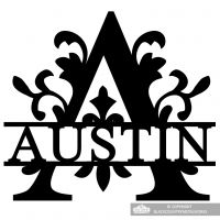 Monogram Letter A Name Sign Personalised with the Name Austin Monogram Letter A Name Sign Personalised with the Name Austin