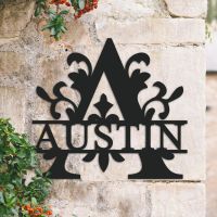 Traditional Personalised Monogram Name Sign on a Brick Wall Traditional Personalised Monogram Name Sign on a Brick Wall