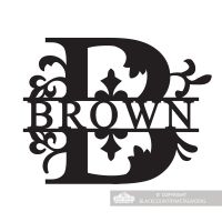 Letter B Monogram Name Sign Personalised with the Name Brown Letter B Monogram Name Sign Personalised with the Name Brown
