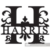 Letter H Monogram Name Sign Personalised with the Name Harris