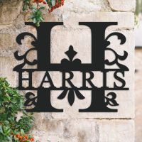 Traditional Personalised Monogram Name Sign on a Brick Wall
